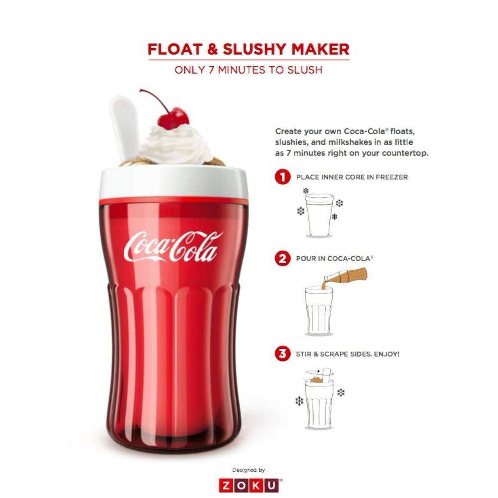 ZOKU Coca-Cola Float Slushy Maker Retro Cup for Slushies and Milkshakes - Picture 8 of 8